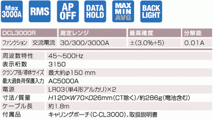 DCL3000R｜製品詳細｜サンワメータードットコム 三和電気計器株式会社